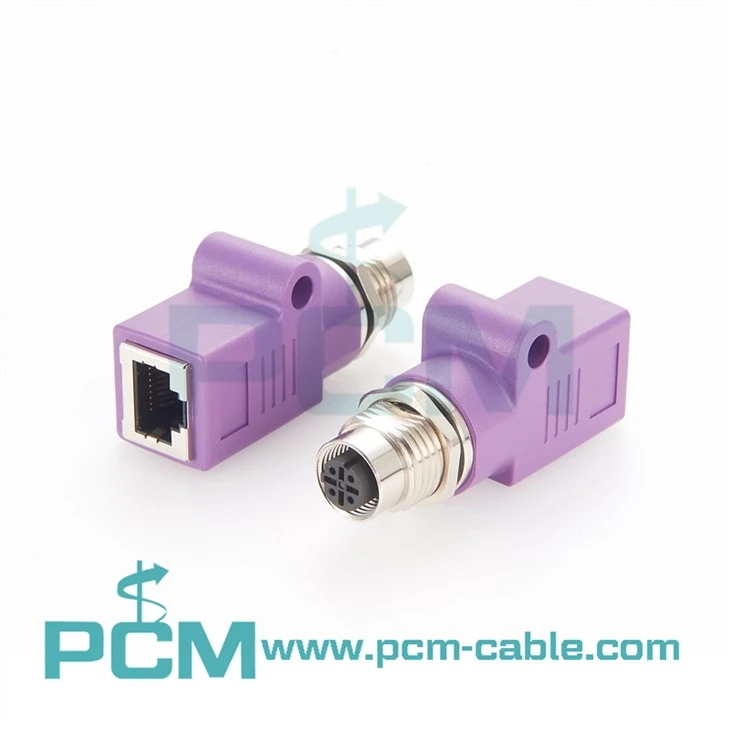 M12 ถึงตัวเชื่อมต่อ Feedthrough แผง RJ45