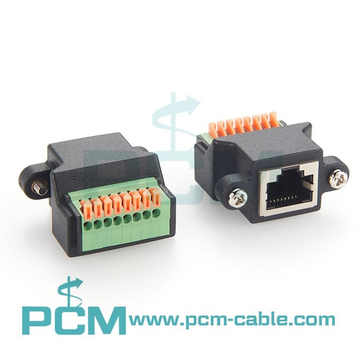 RJ45 Female To Spring Type Terminal Block With Screws