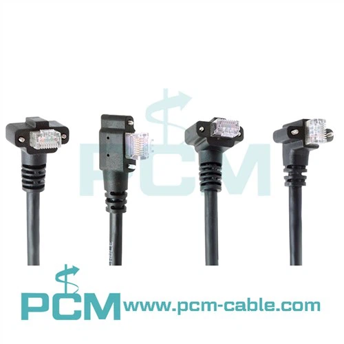 สายเคเบิล GigE พร้อมขั้วต่อ RJ45 แนวตั้งแนวนอน