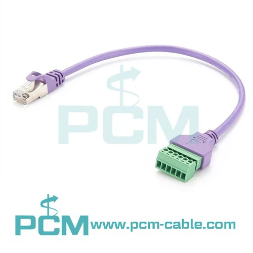 สายเคเบิล RJ45 ถึงขั้วต่อสกรู 6 พิน