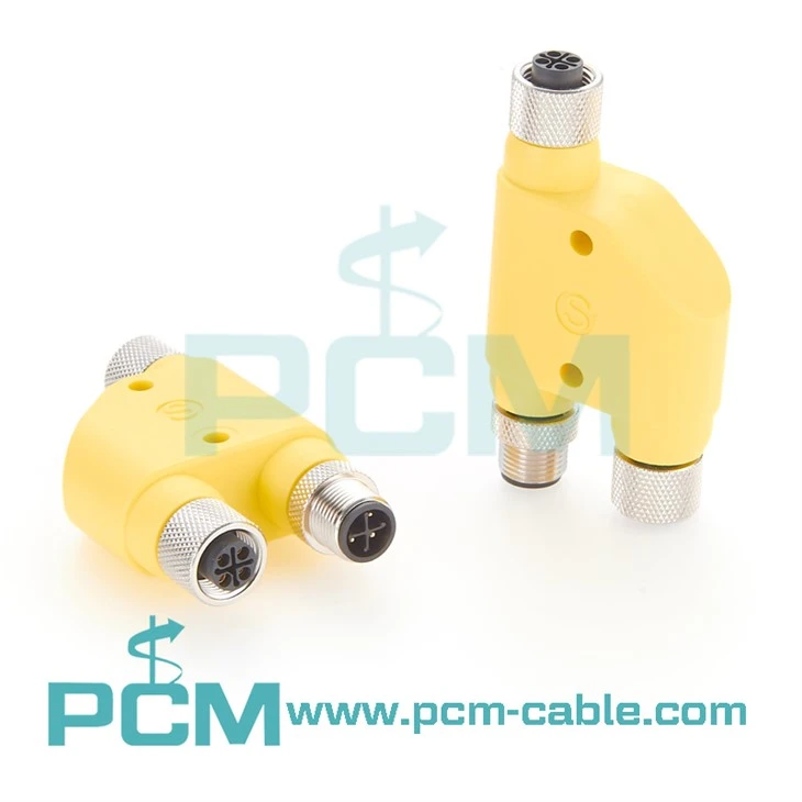 M12 Connector H-splitter รหัส S สำหรับแหล่งจ่ายไฟ