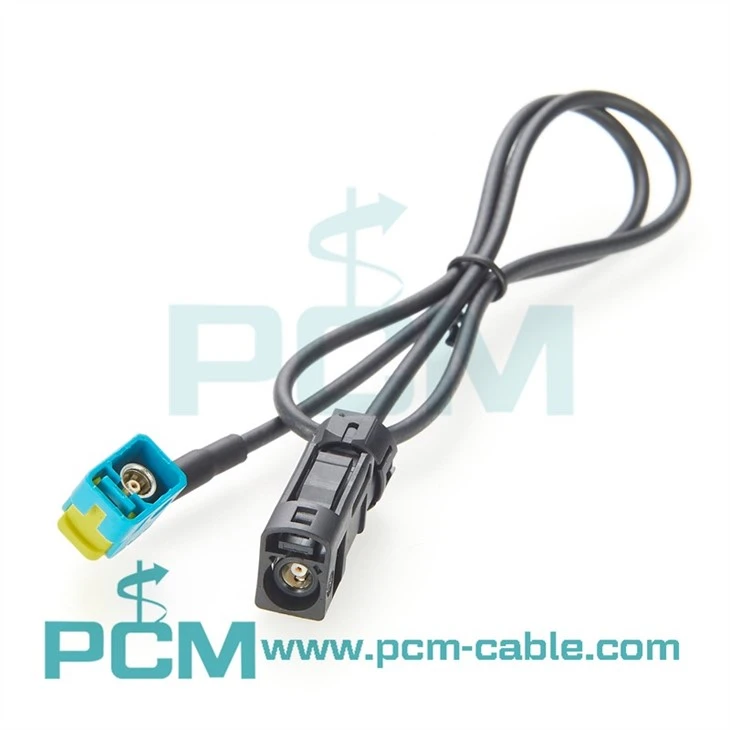 FAKRA IP67 Waterproof Extension Cable - Right Angle to Straight Female, RG174 50 Ohm