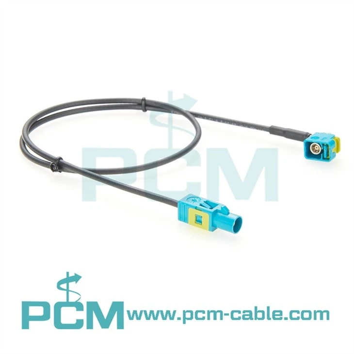 50 Ohm FAKRA Cable Right Angle Jack to Straight Plug RG-174