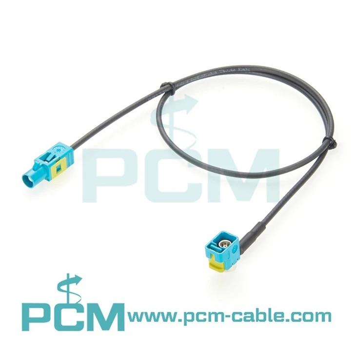 Durable FAKRA Right Angle to Straight Plug Cable for GPS and Antennas