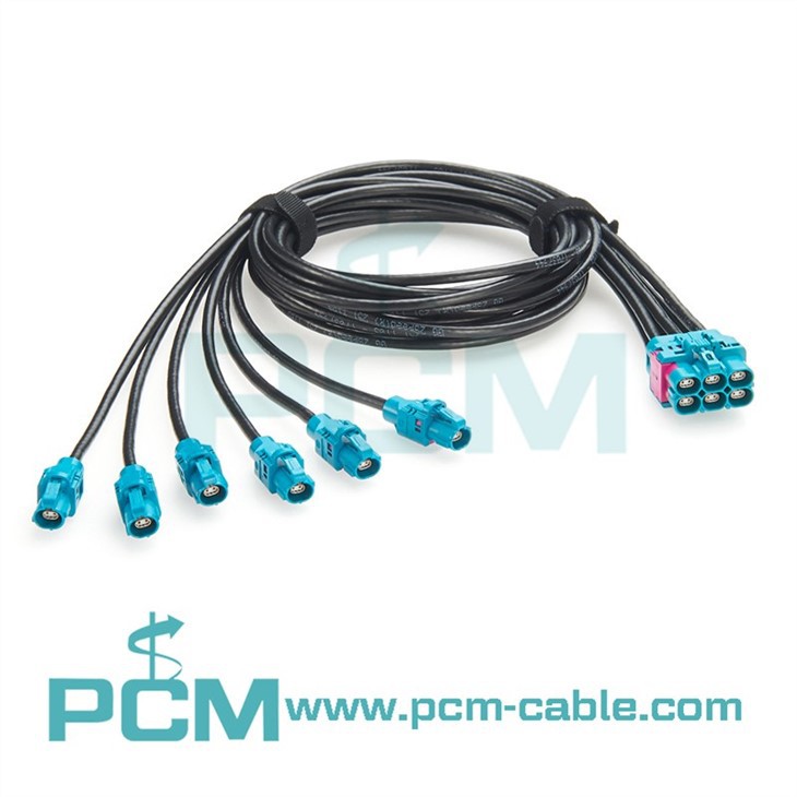 H-MTD 6-to-1 High-Speed Automotive Ethernet Cable Assembly – 10G, Rosenberger Original