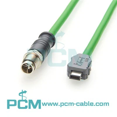 ix b key ถึง m12 x-code male ix อุตสาหกรรมหมวดหมู่ 6a สายเคเบิลอนุกรม
