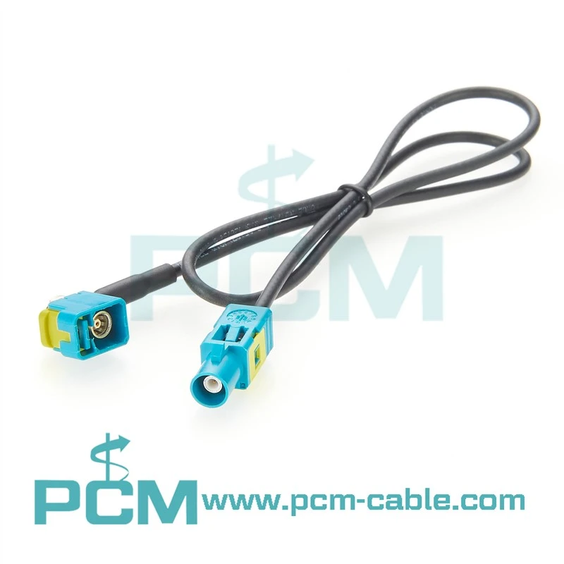 Optimized Cable Routing FAKRA Right Angle to Straight RG-174 Assembly Optimized Cable Routing FAKRA Right Angle to Straight RG-174 Assembly
