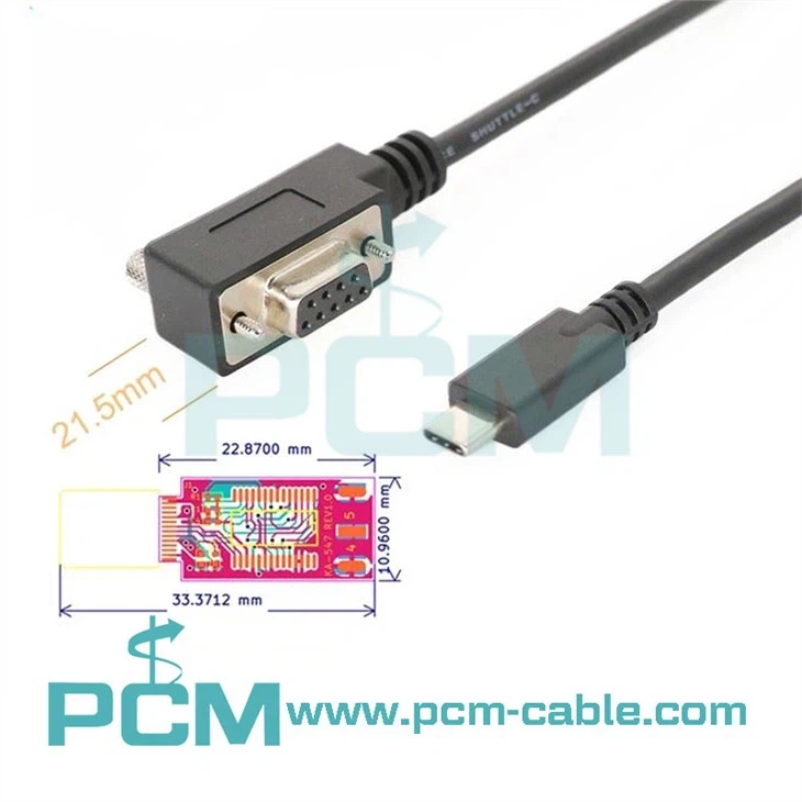 อะแดปเตอร์อนุกรม USB-C เป็น DB9 ประหยัดพื้นที่