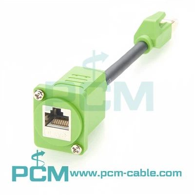 CAT8 Panel Mount Extension Cable Shielded 40Gbps 2000MHz