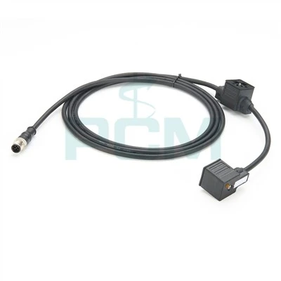 M12 ถึงสายเคเบิลปลั๊กวาล์วคู่