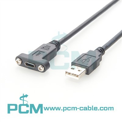 แผงติดตั้งสายเคเบิล USB USB C ไปยัง USB A