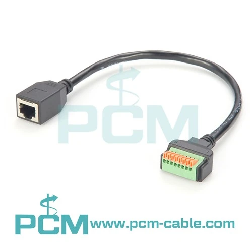 อะแดปเตอร์ RJ45 8P8C Female ถึง 8Pin Spring Type Terminal Block
