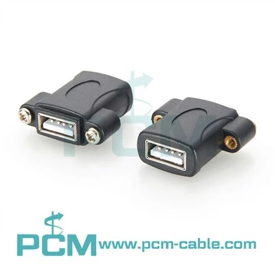 USB 2.0 ตัวเมียกับตัวยึดแผงตัวเมียอะแดปเตอร์